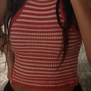 red/orange and white stripped tank top
